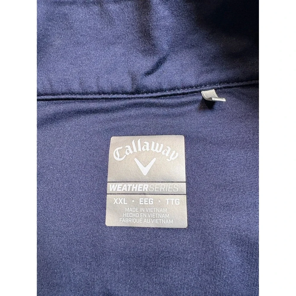 Callaway Men's XXL Navy Blue 1/4 Zip Long Sleeve Athletic Shirt pullover EUC.